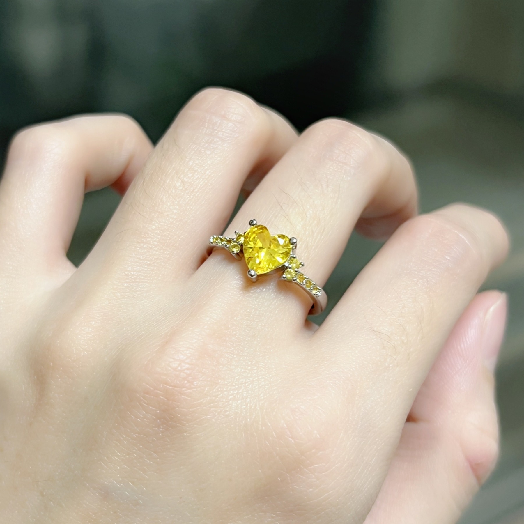 Heart of Color S925 Sterling Silver Heart Gemstone Ring