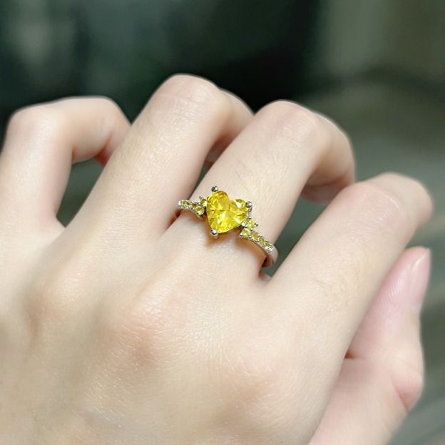 Heart of Color S925 Sterling Silver Heart Gemstone Ring