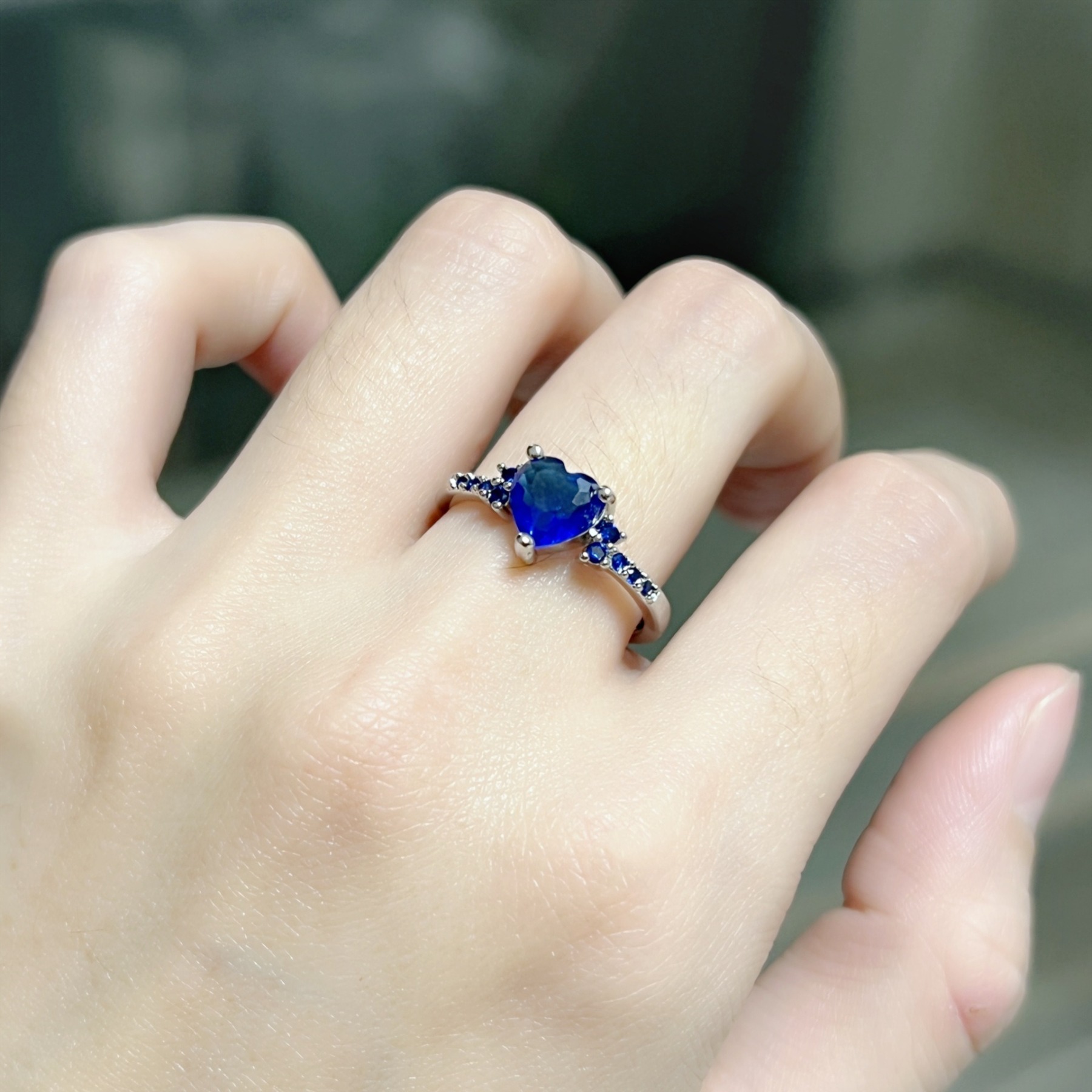 Heart of Color S925 Sterling Silver Heart Gemstone Ring