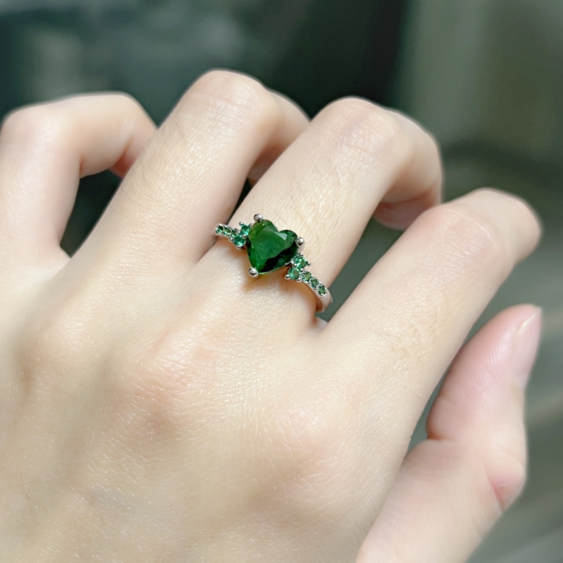 Heart of Color S925 Sterling Silver Heart Gemstone Ring