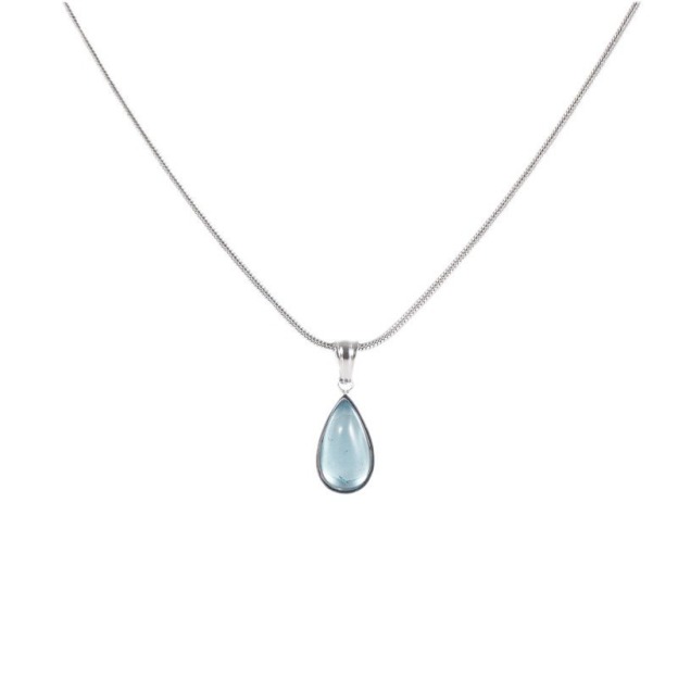 18K Gold Cat's Eye Stone Teardrop Pendant Necklace - Light Luxury Niche Snake Chain Choker