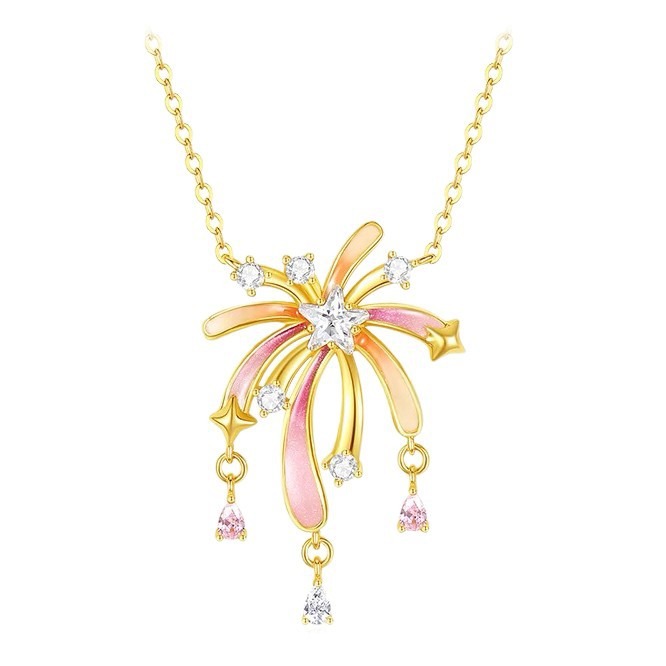 Romantic Colorful Zircon Firework Necklace