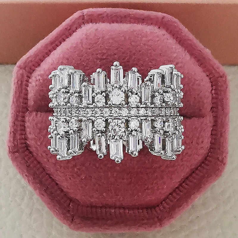 White Gold Geometric Diamond Ring