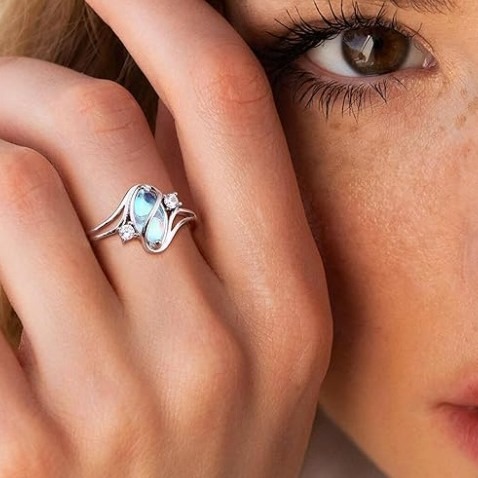 Witch’s Power Protection Ring (Moonstone/Color-Changing Gem)