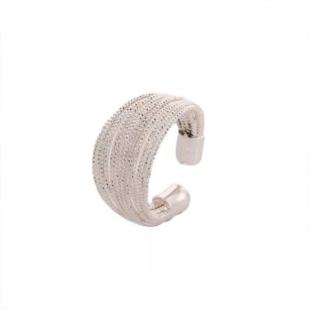 Woven Texture Band Gold/Silver Wide Weave Ring｜Vintage Texture for Daily Elegance