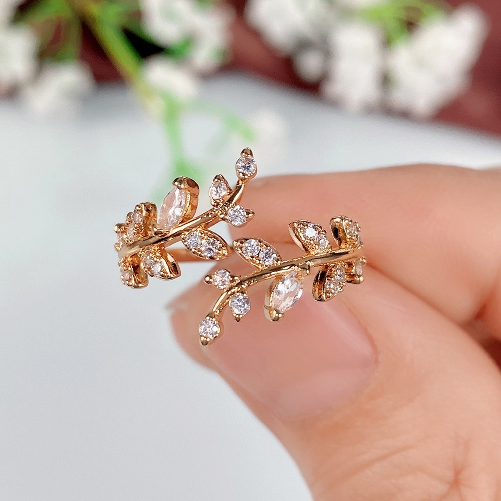 Vine Starburst 18K Gold Diamond Open Ring｜Natural Texture for Finger Elegance（Free shipping on orders of two or more items）