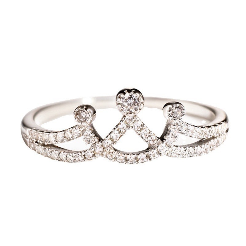 Crown Starburst Sterling Silver Diamond Open Ring（Free shipping on orders of two or more items）