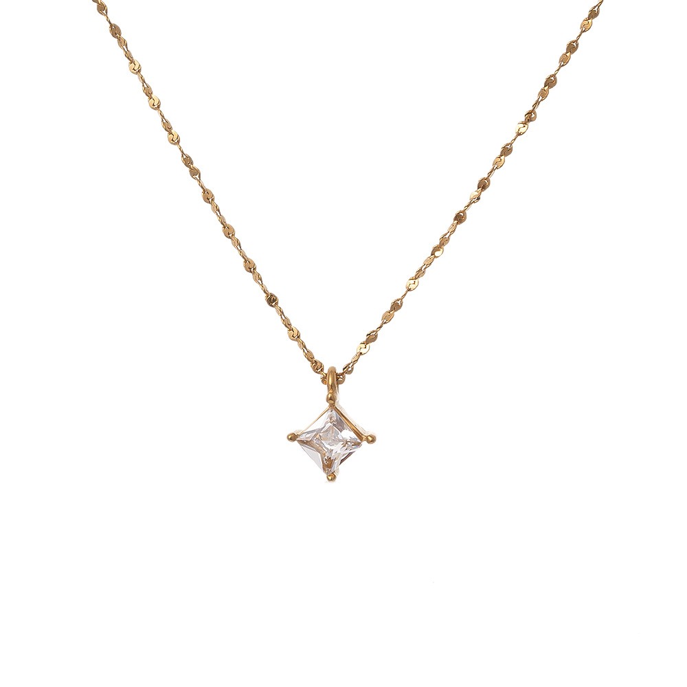 Square Diamond Starburst 18K Gold Double-Layer Square Diamond Necklace（Free shipping on orders of two or more items）