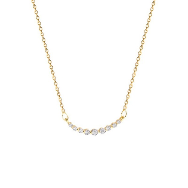 Arc Glow Delicate Necklace Gold/Silver Curved Diamond Paved Necklace（Free shipping on orders of two or more items）