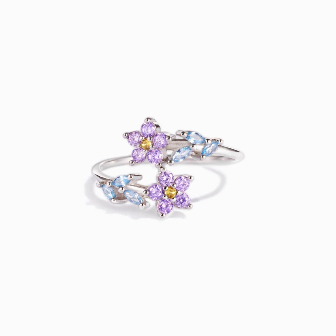 Forget-Me-Not Sparkle Two-Tone Zircon Ring