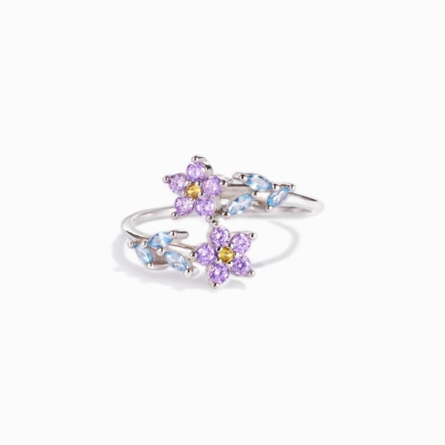 Forget-Me-Not Sparkle Two-Tone Zircon Ring