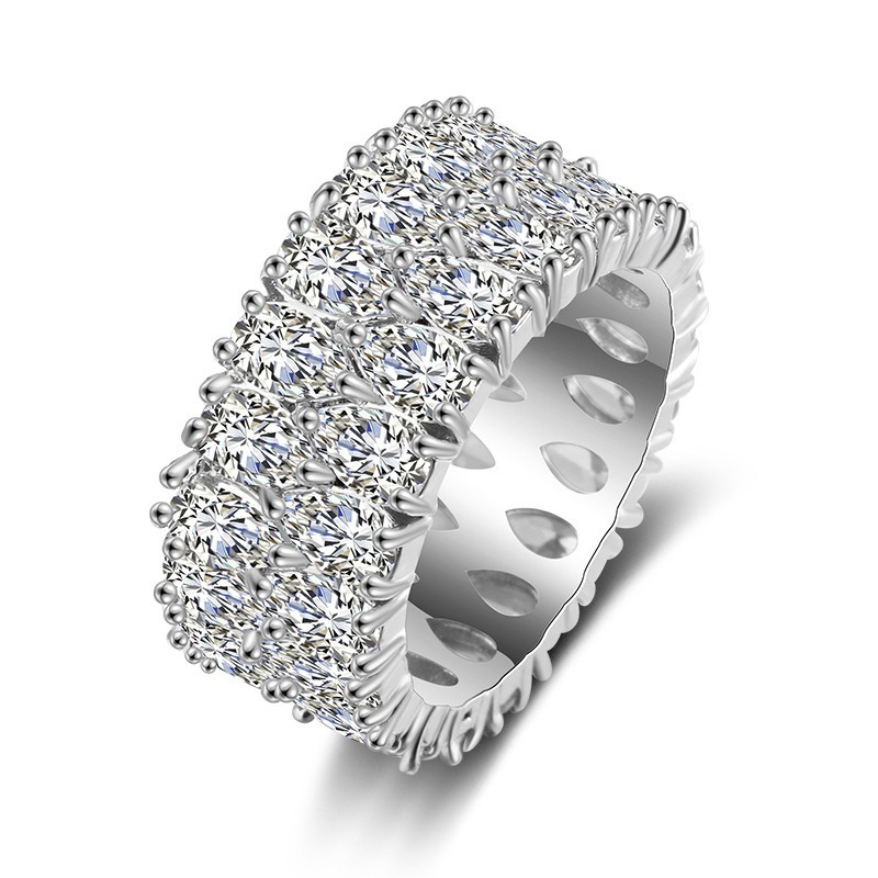 Luxury Diamond Flood Two-Tone Full Pavé Wide Band Ring