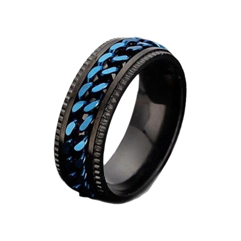 Spin Chain Calm Rotatable Anxiety Relief Ring Fingertip Healing with Subtle Sophistication