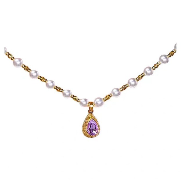 Amethyst Teardrop 18K Gold 2-in-1 Convertible Necklace