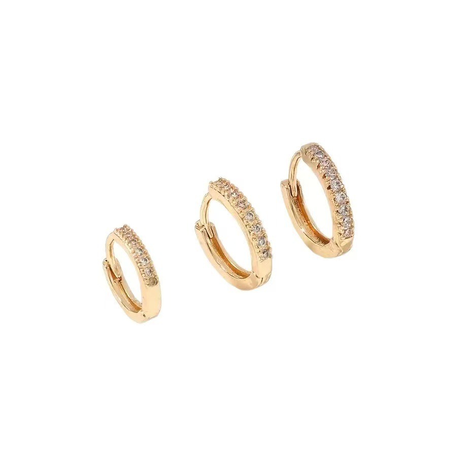 Pavé Stack Trio S925 Sterling Silver Multi-Size Huggie Earrings Layered Elegance at Your Ears