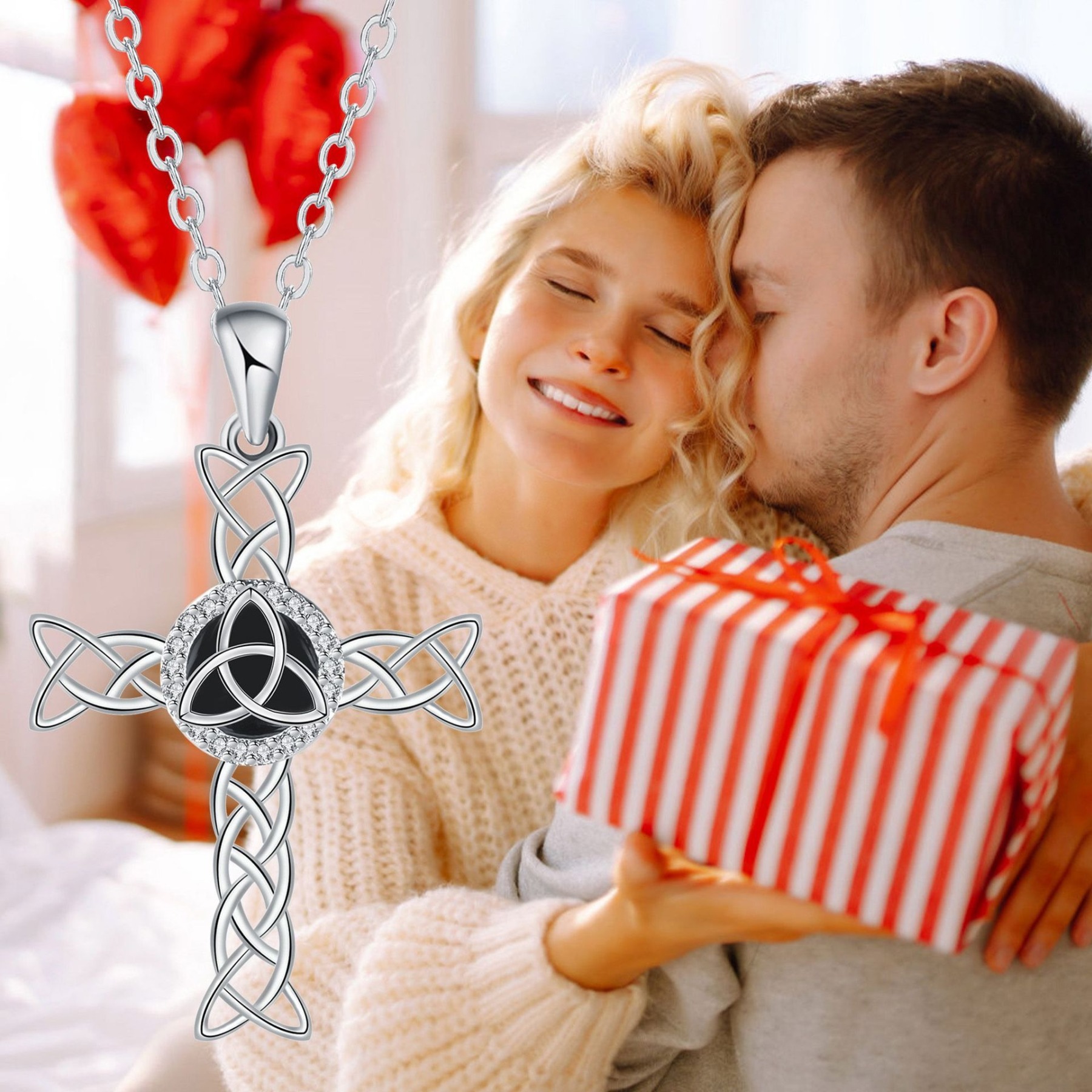 Guardian Knot Celtic Cross Necklace Symbol of Faith & Eternal Protection