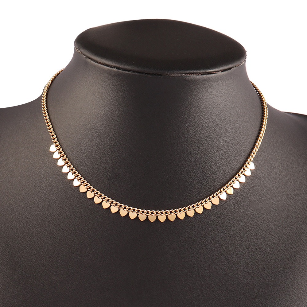 Heart Droplet Silver Gold Plated Dangling Heart Necklace