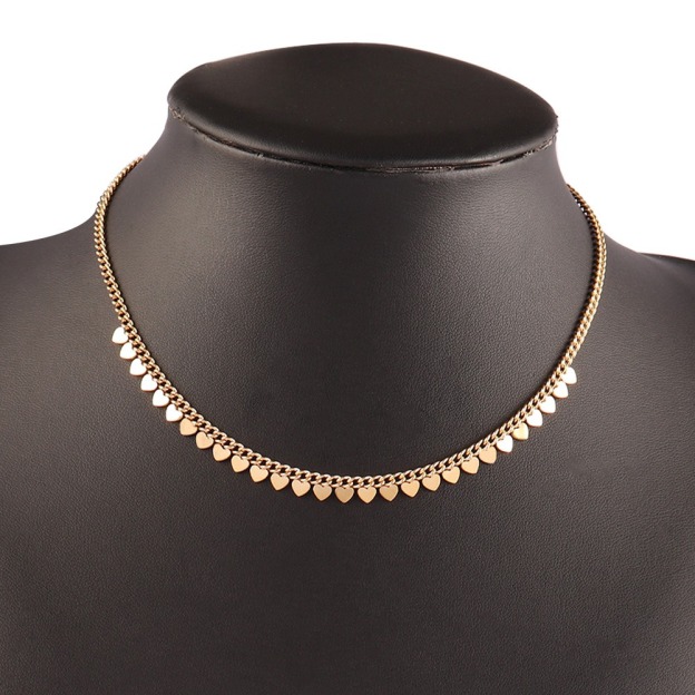 Heart Droplet Silver Gold Plated Dangling Heart Necklace