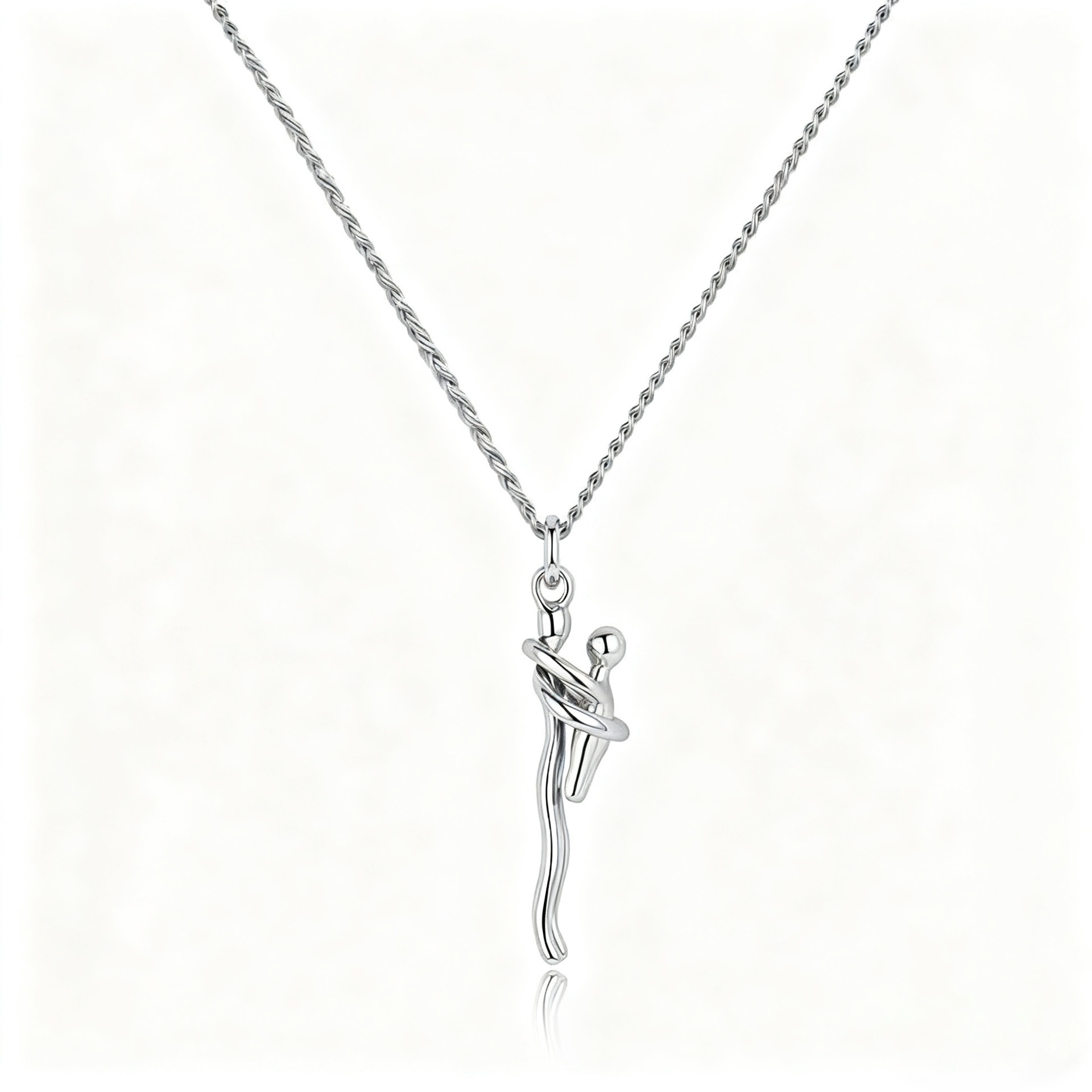 Eternal Embrace Two-Tone Hug Motif Mother's Day Necklace
