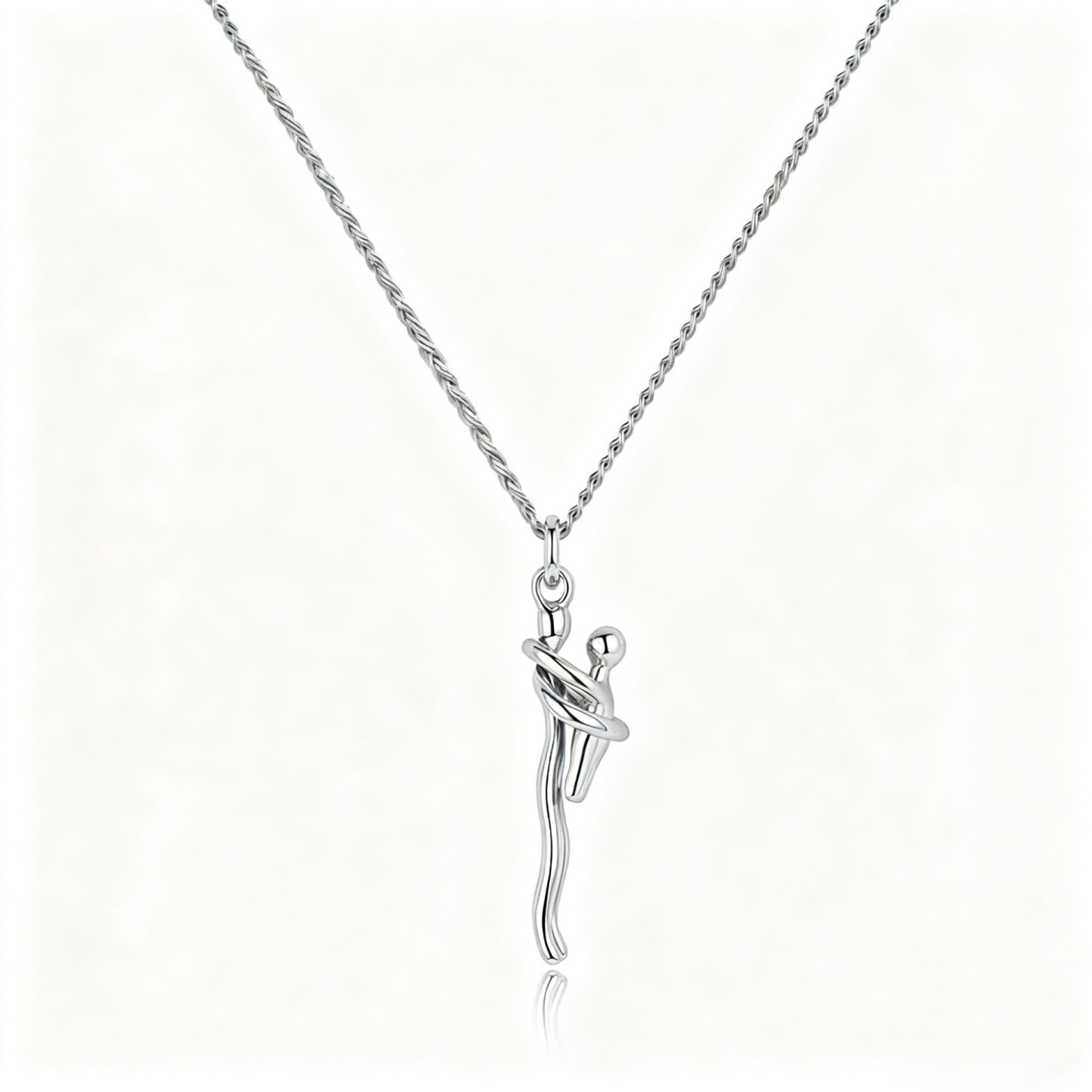 Eternal Embrace Two-Tone Hug Motif Mother's Day Necklace