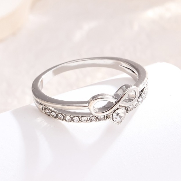 Eternal Promise Three-Tone Infinity Pave Open Ring