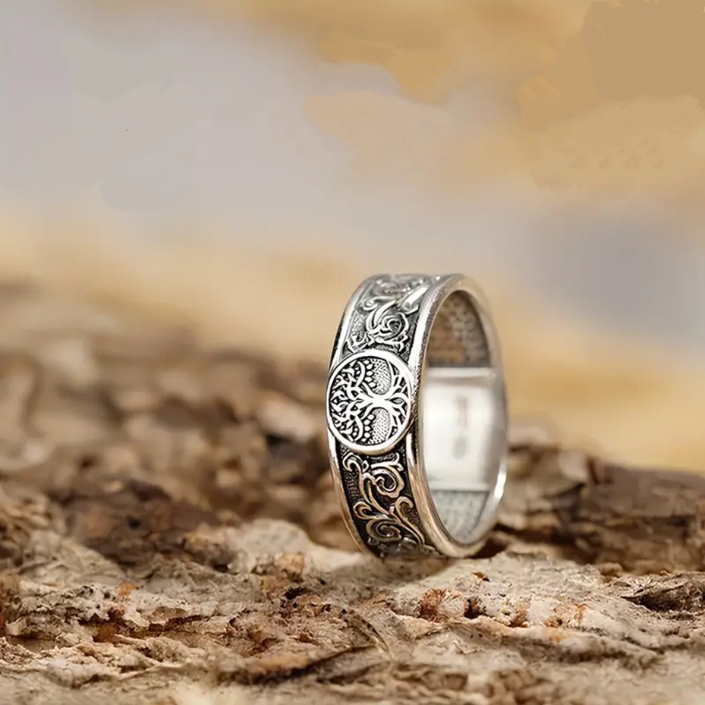Tree of Life S925 Sterling Silver Vintage Band Ring