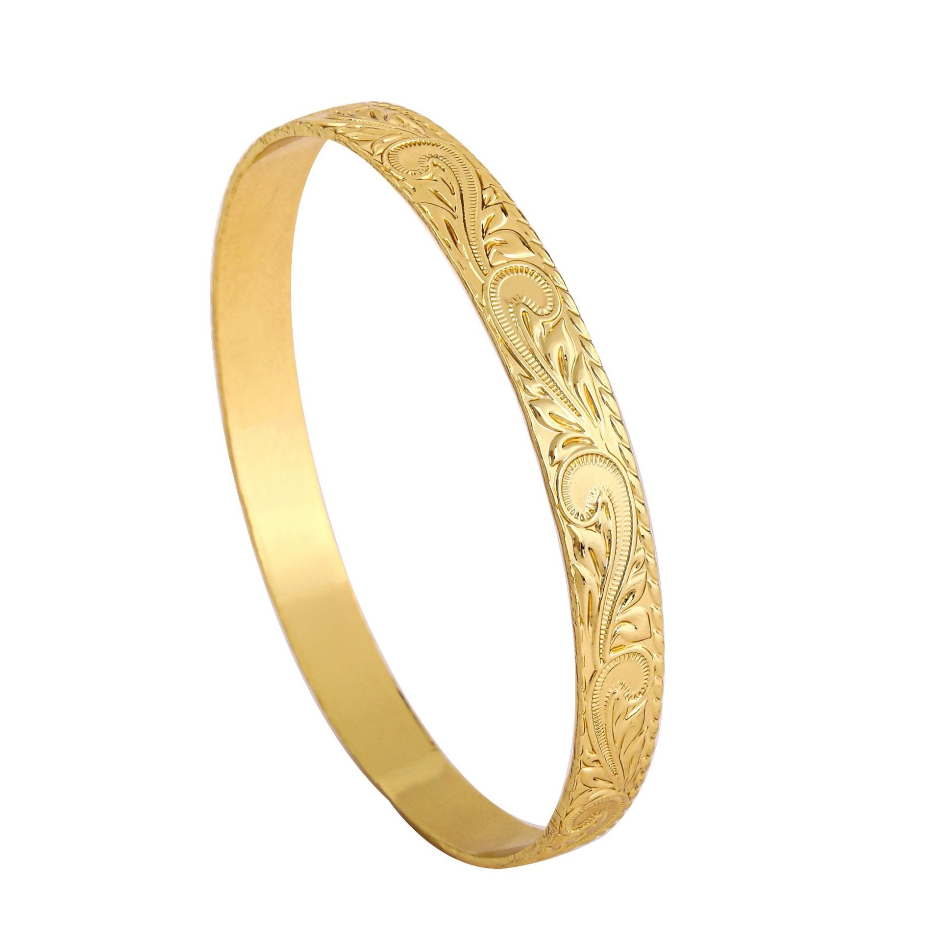 Vintage Paisley Engraved Bangle