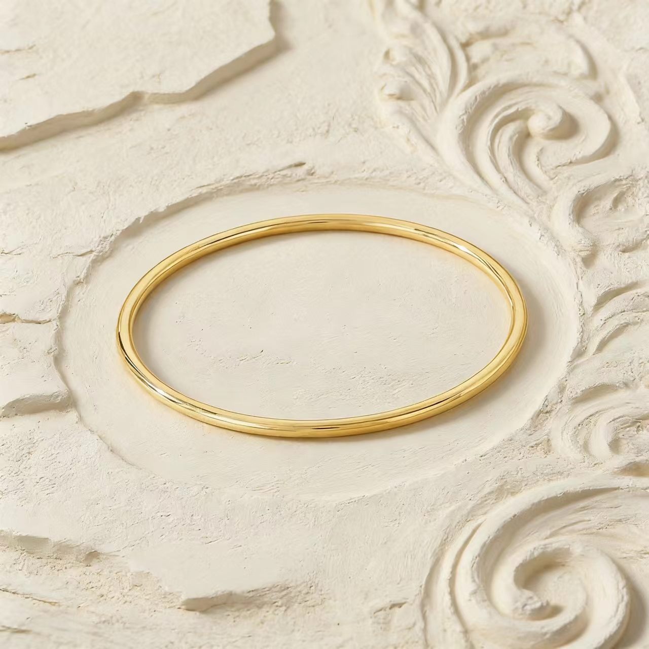 Minimalist Thin Gold Bangle Bracelet