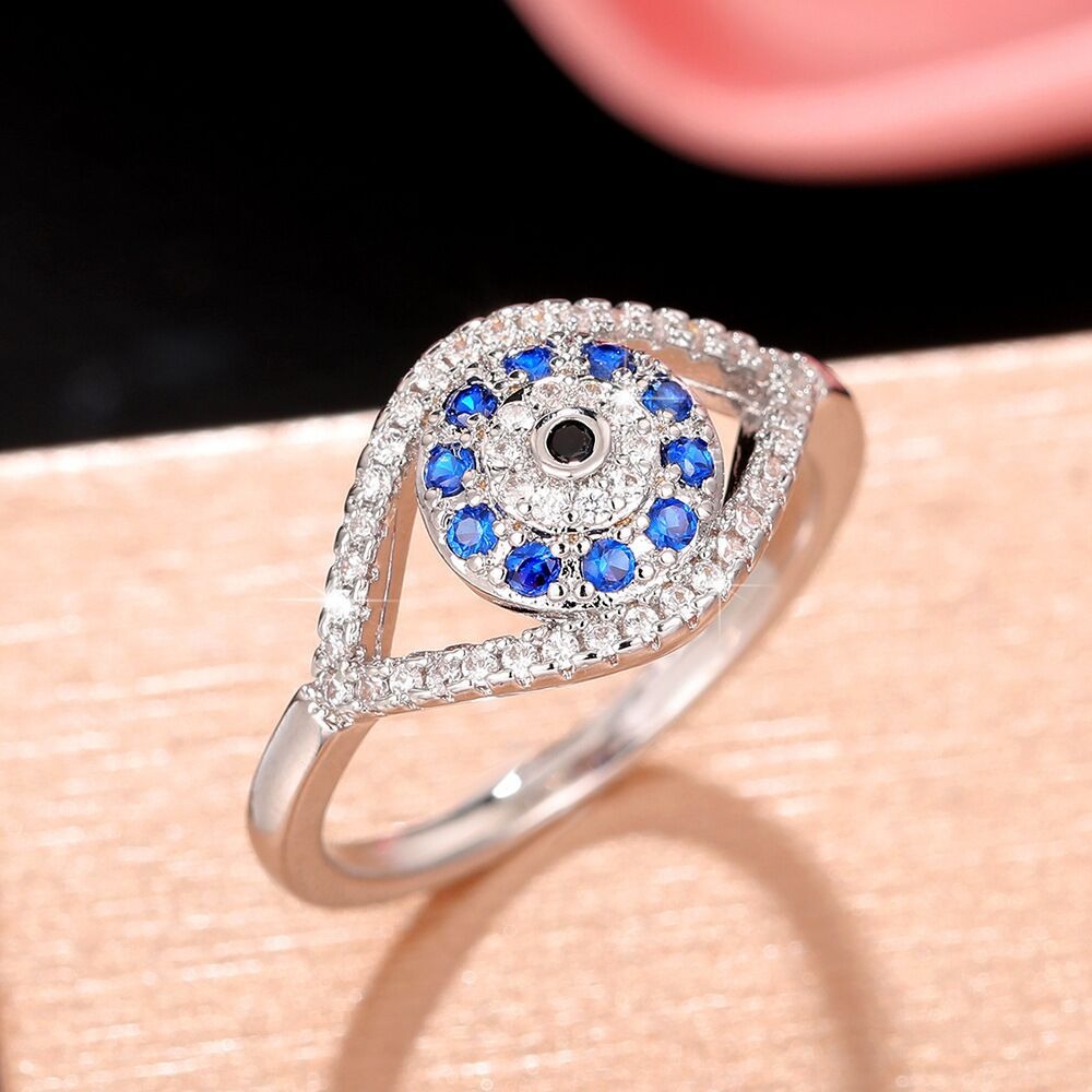 Classic Pavé Evil Eye Protection Ring