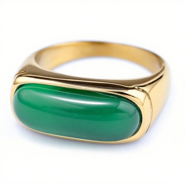 Vintage Green Cat's Eye Saddle Ring