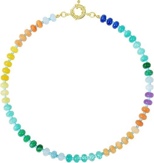 Prismatic Dream Natural Stone Gradient Rainbow Necklace