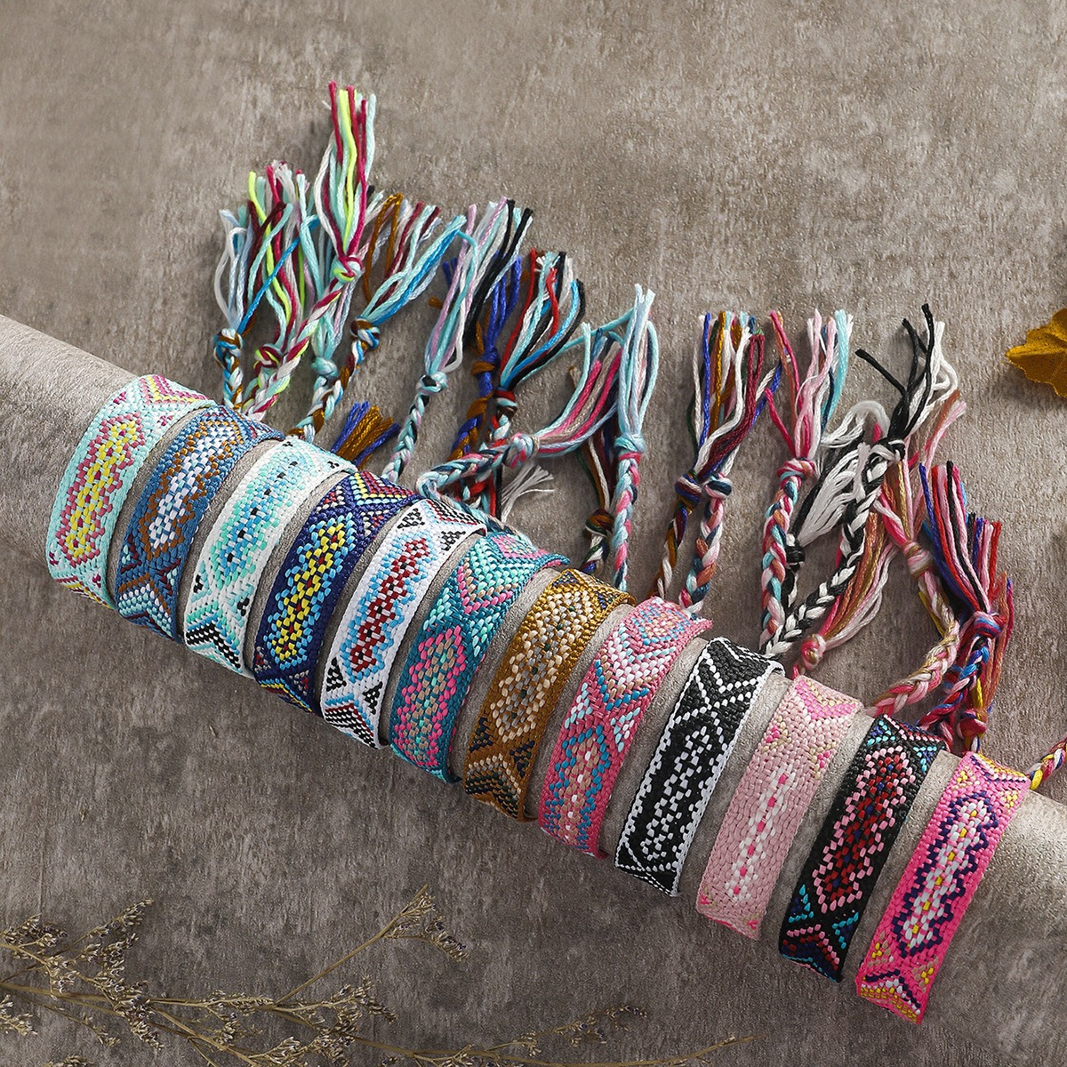 Summer Breeze 12-Piece Handwoven Surfer Bracelet Set