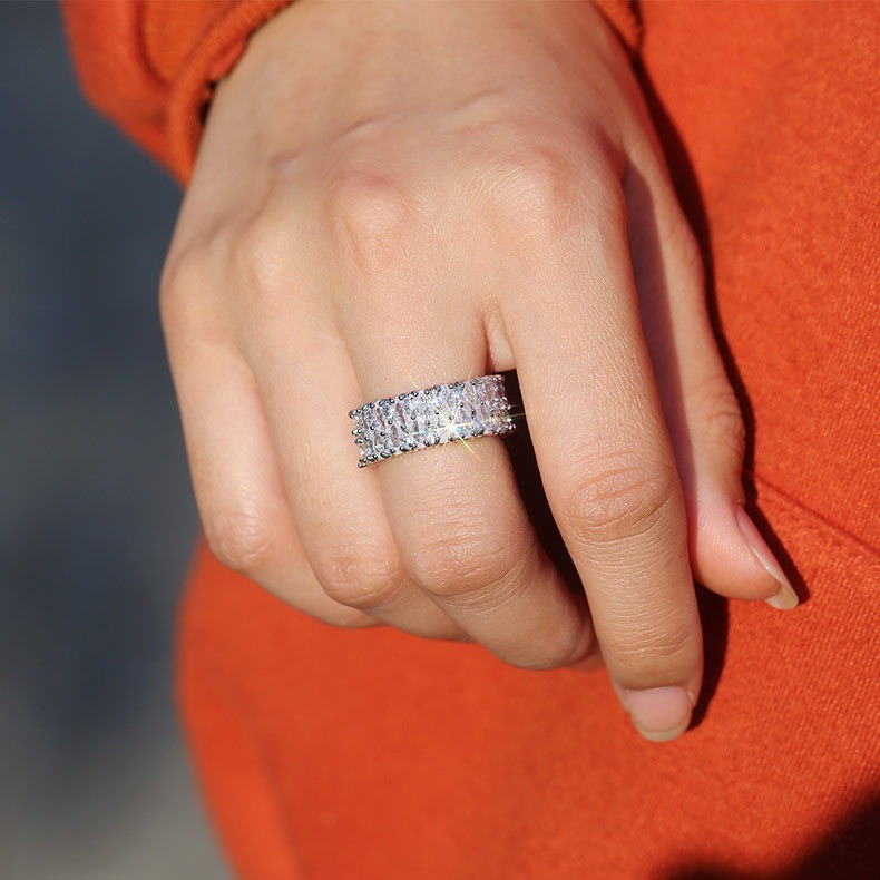 Luxury Diamond Flood Two-Tone Full Pavé Wide Band Ring