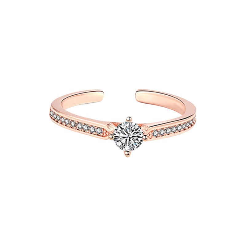  Light Luxury Crown Stackable Open Ring - Multi-Style Women's Diamond Ring