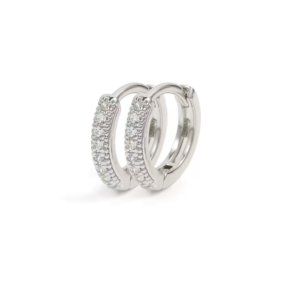 Pavé Stack Trio S925 Sterling Silver Multi-Size Huggie Earrings Layered Elegance at Your Ears