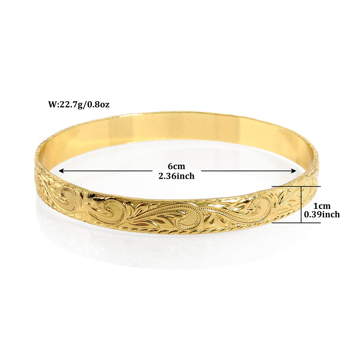 Vintage Paisley Engraved Bangle