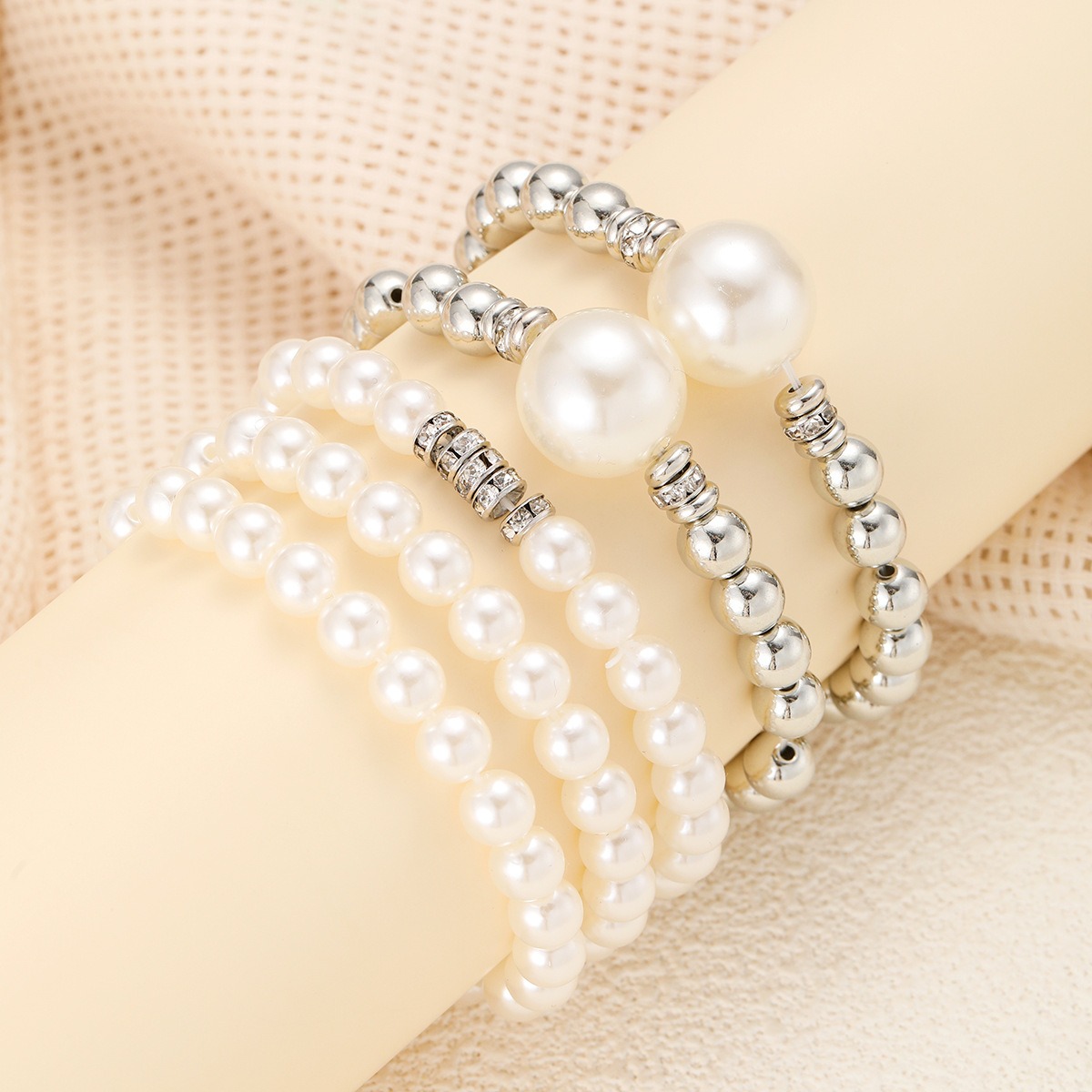 5-Piece French Style Pearl Bracelet Set