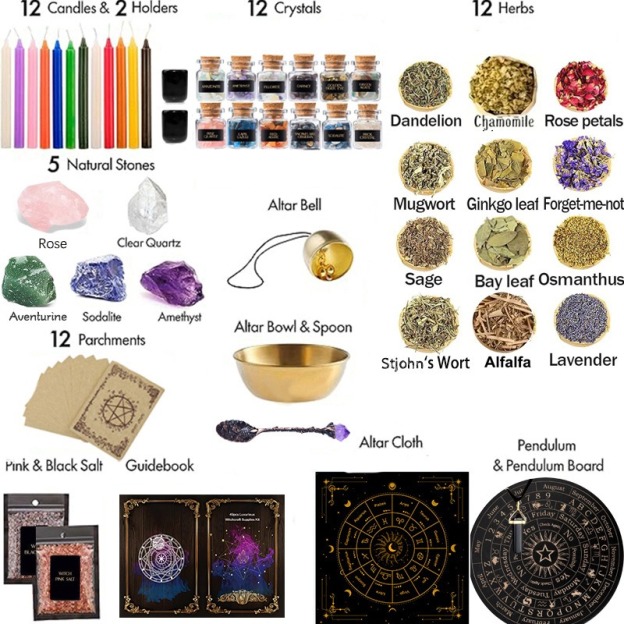 55-Piece Complete Witchcraft Supplies Kit 
