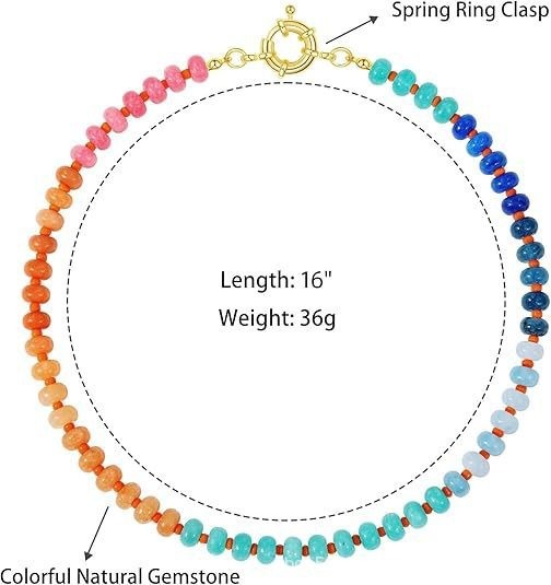 Prismatic Dream Natural Stone Gradient Rainbow Necklace