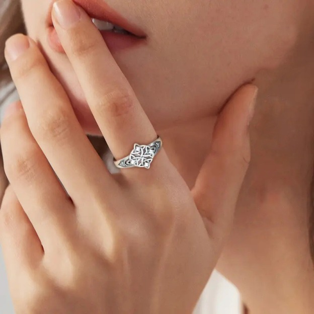 Witch Protection Sterling Silver Ring | Celtic Guardian Knot · Diamond & Plain Styles