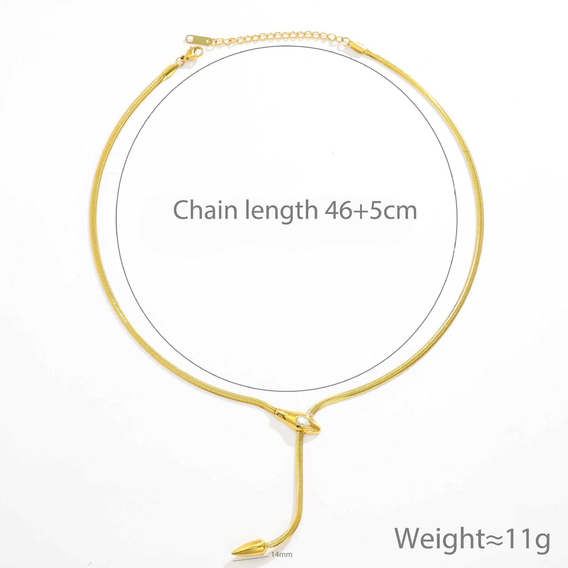 Serpent Starlight Two-Tone Snake Chain Adjustable Necklace