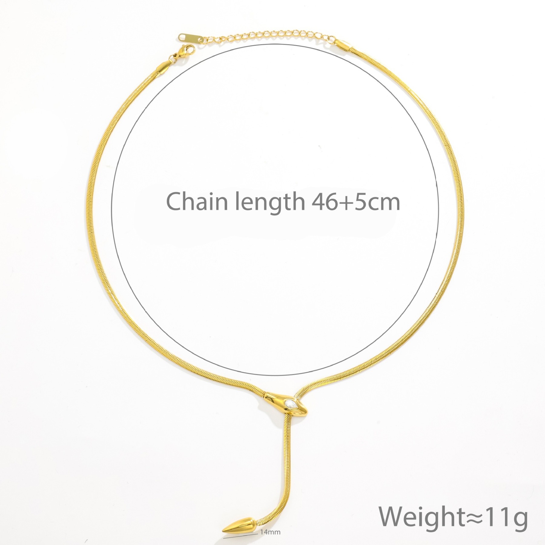 Serpent Starlight Two-Tone Snake Chain Adjustable Necklace