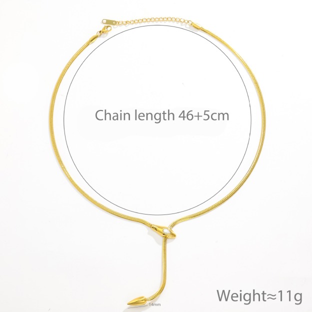 Serpent Starlight Two-Tone Snake Chain Adjustable Necklace