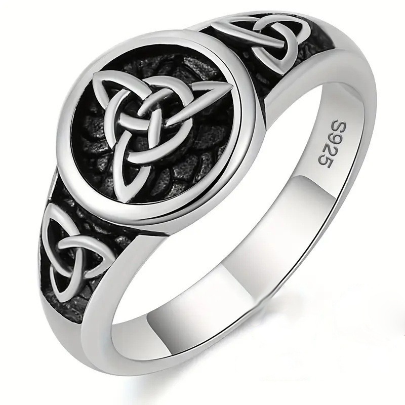 Witch Protection Sterling Silver Ring | Celtic Guardian Knot · Diamond & Plain Styles