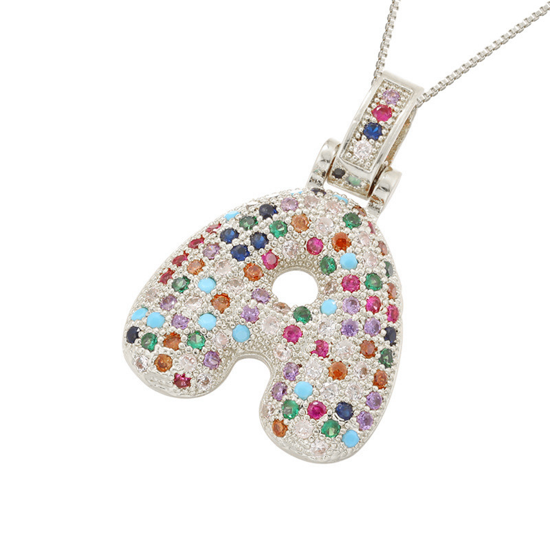 26 Letters Full-Diamond Colorful Necklace
