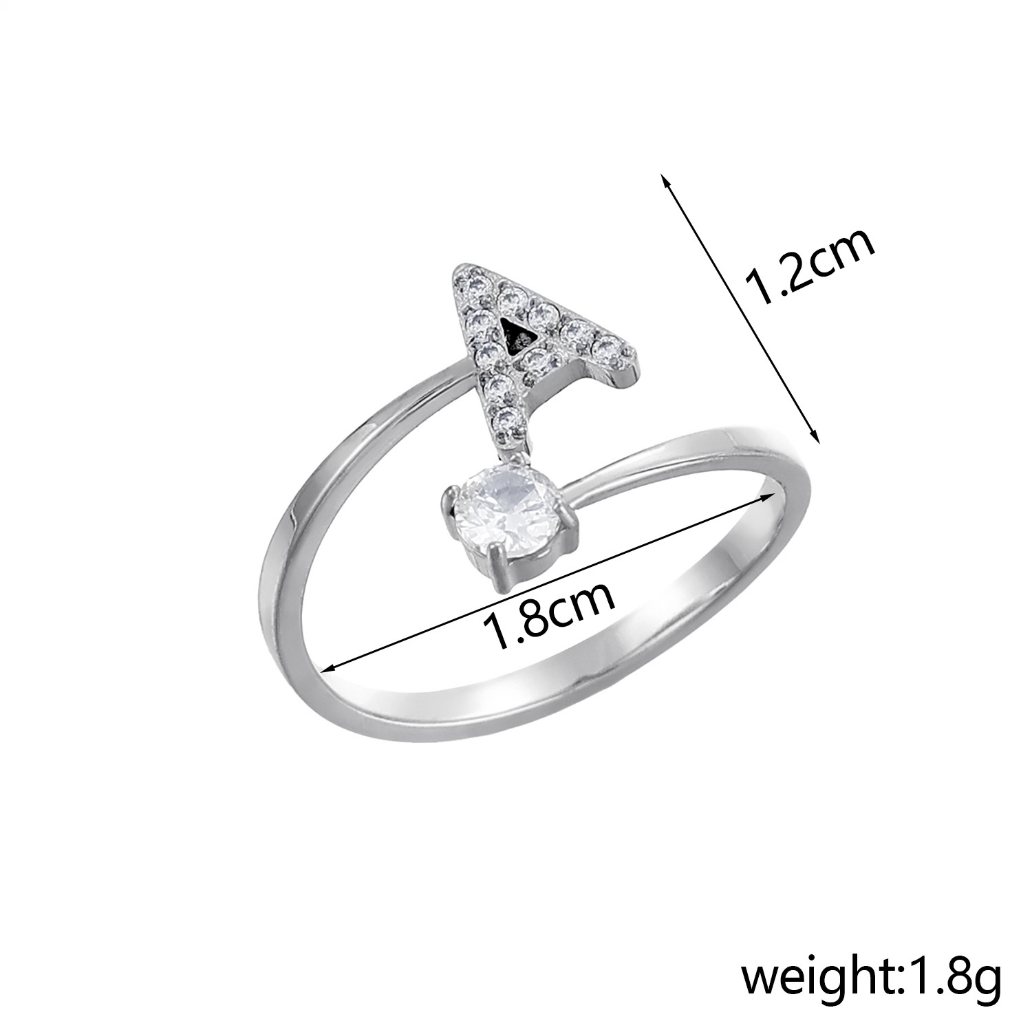 26-Letter Diamond-Inlaid Ring (Gold/Silver Version)