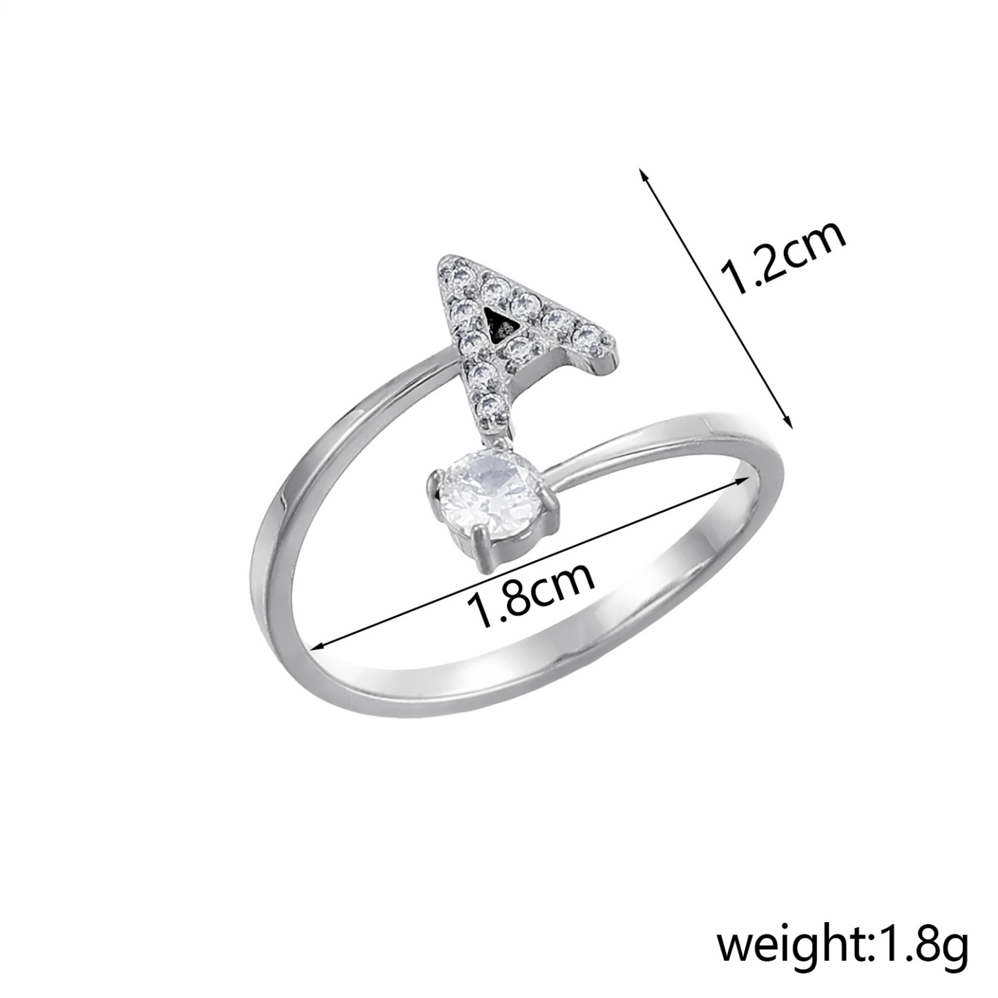 26-Letter Diamond-Inlaid Ring (Gold/Silver Version)