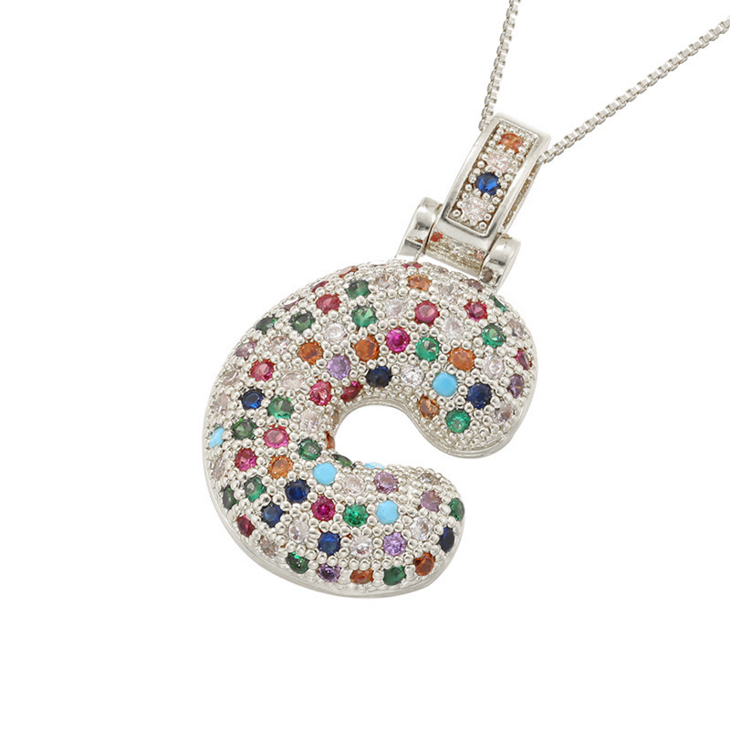 26 Letters Full-Diamond Colorful Necklace