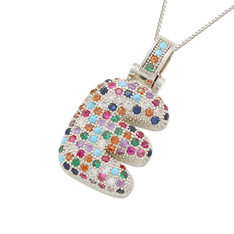 26 Letters Full-Diamond Colorful Necklace