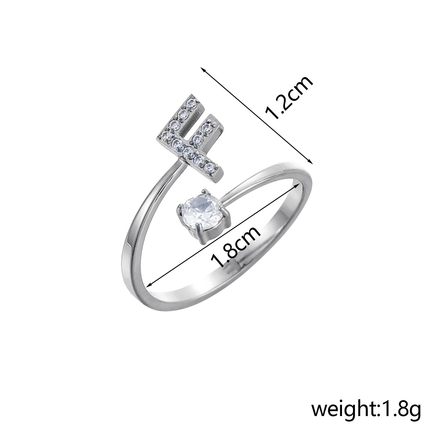 26-Letter Diamond-Inlaid Ring (Gold/Silver Version)